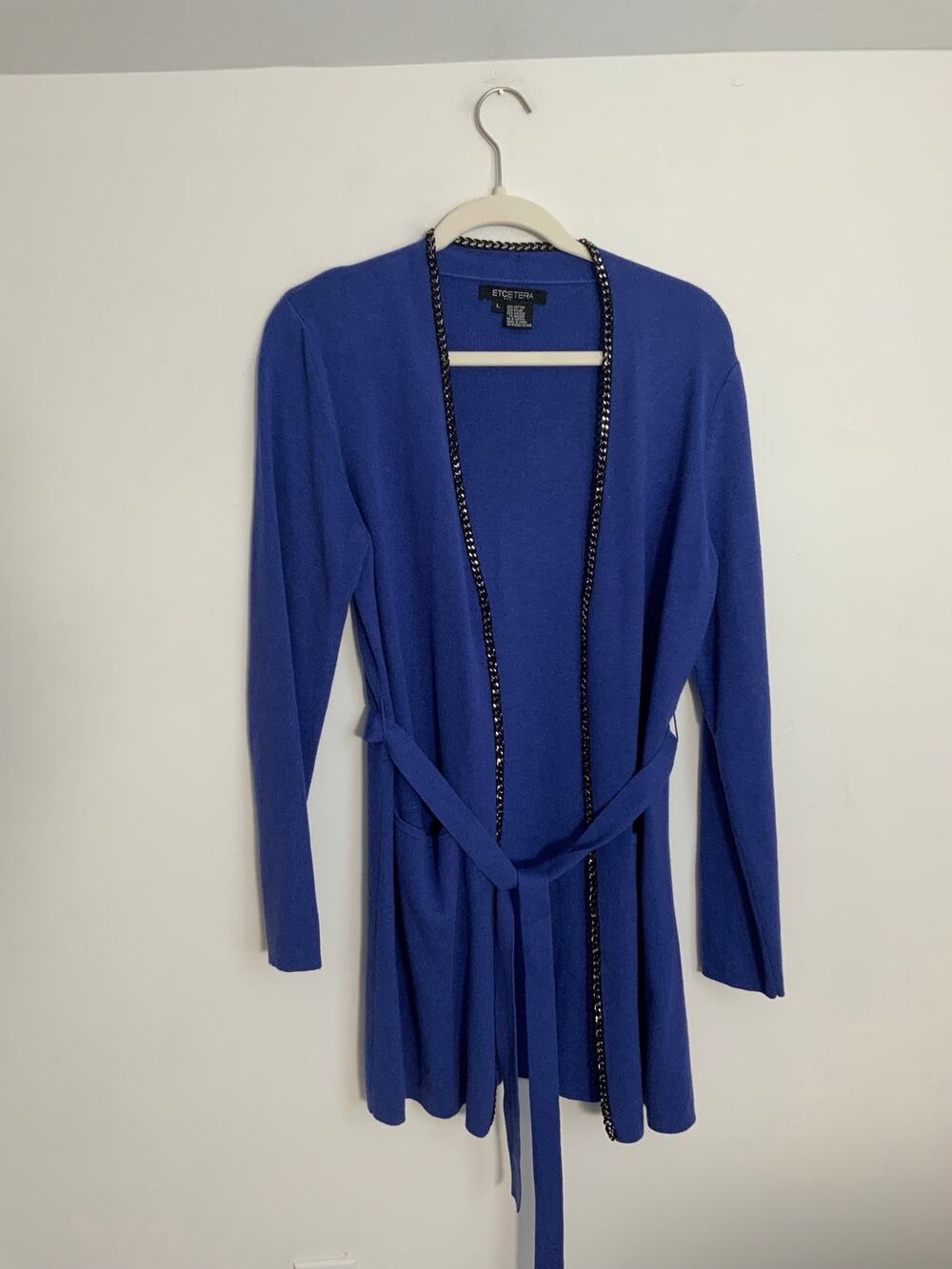 Etcetera Open Front Belted Cardigan size large